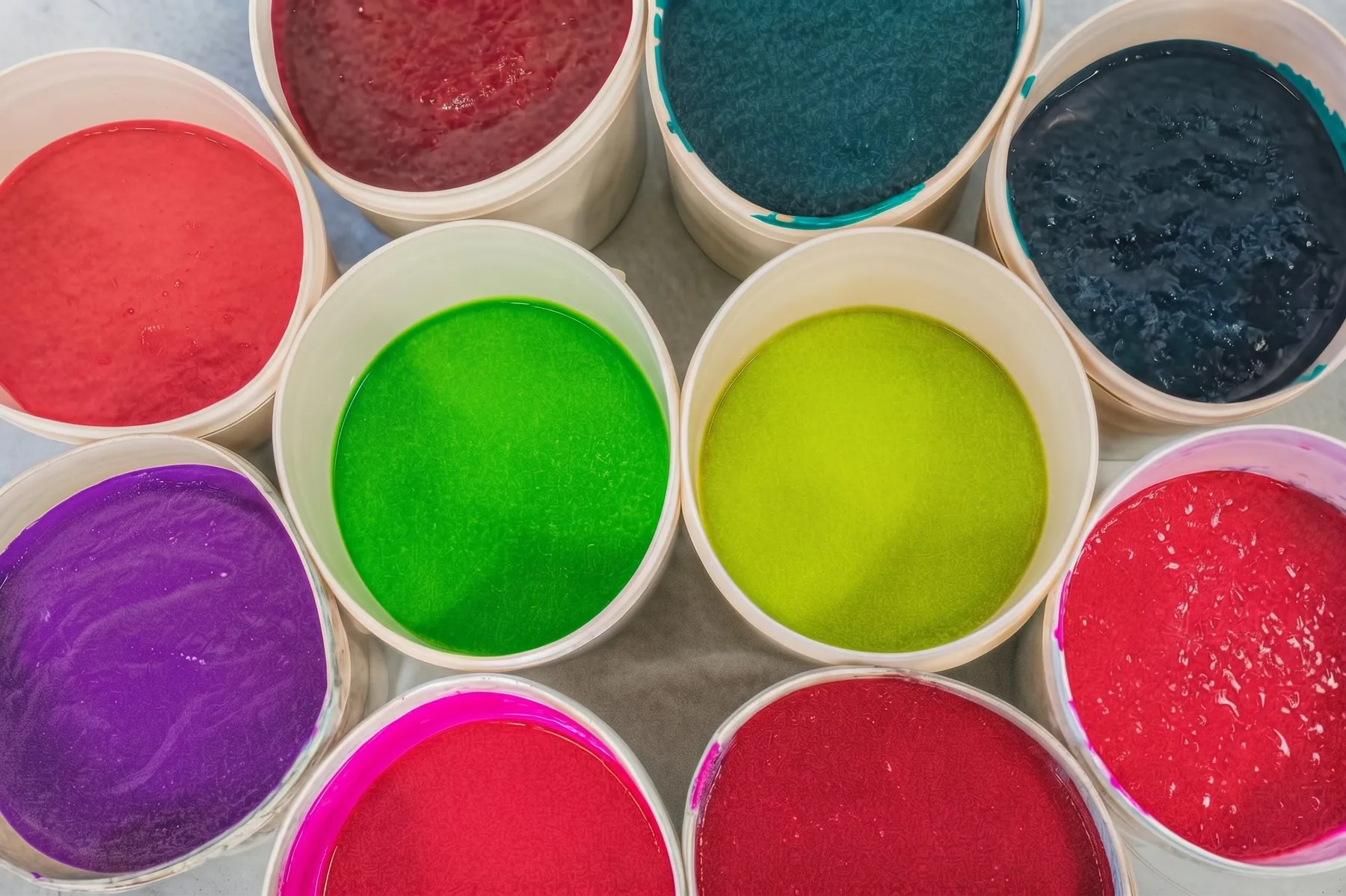 Color pastes ready for printing