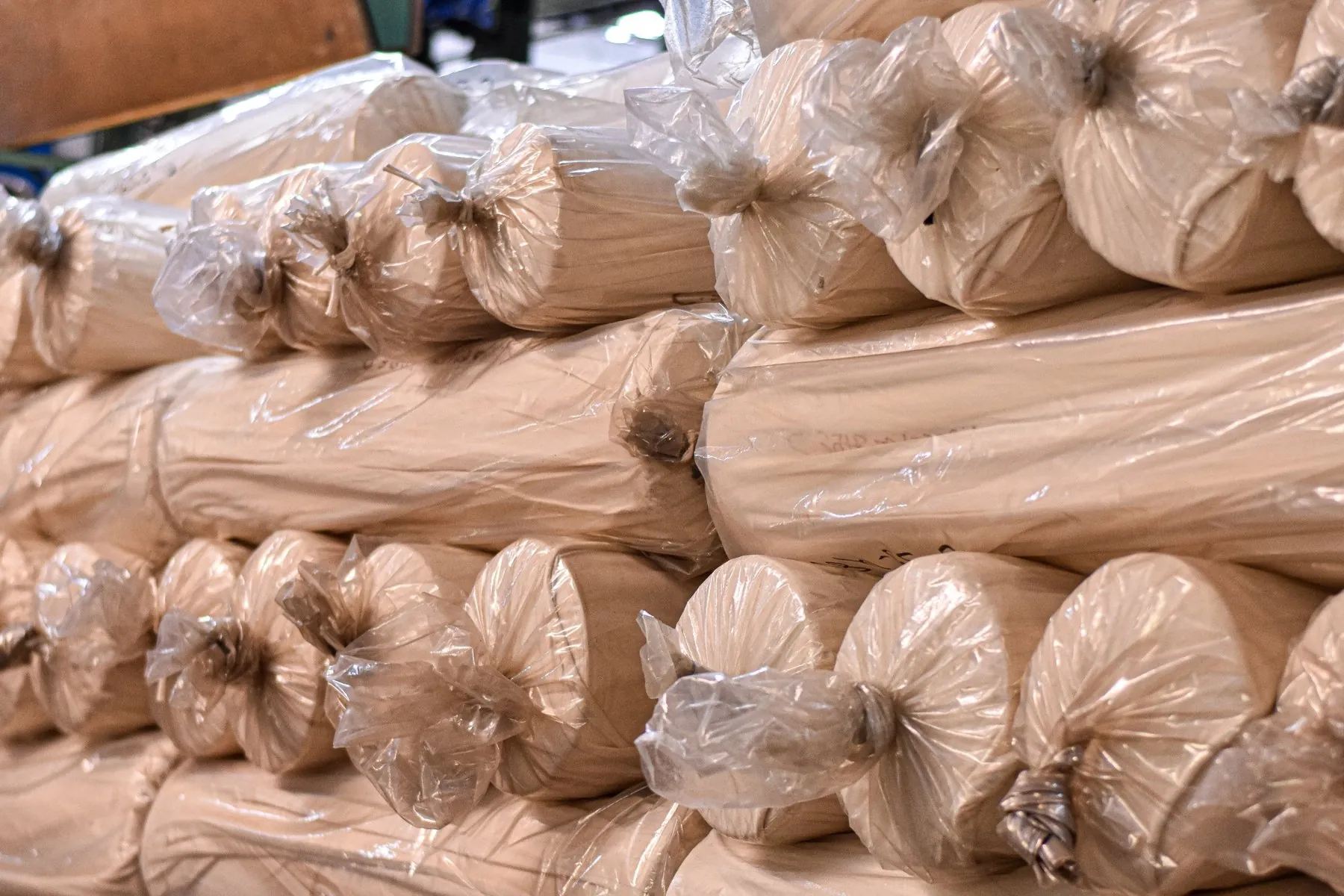 Wrapped fabric rolls